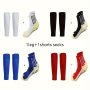 2 Pairs Of Men's Professional Football Socks With Non Slip Grains Comfy Breathable Cushioned Soft & Elastic Socks Spring & Summer