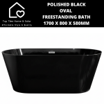 Polished Black Oval Freestanding Bath - 1700 X 800 X 580MM