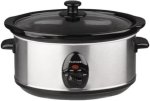 Platinum Oval Glass Slow Cooker Ceramic Inner Pot 3 Heat Settings 190W Slow Cooker