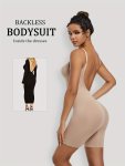 Seamless Solid Shaping Bodysuit Tummy Control Butt Lifting Backless Body Shaper Women's Underwear & Shapewear