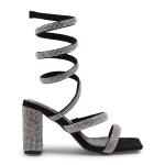 Black Suede Block Heel Sandal