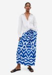 Flared Skirt - Bright Blue patterned