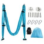 Zelus Aerial Yoga Swing Sling Strong Yoga Hammock Kit Set Trapeze Inversion Equipment Include 2 Extensions Straps And Ceiling Mo