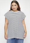 Edit Button Detail Back Tee Plus - Navy white