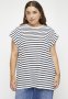 Edit Button Detail Back Tee Plus - Navy/white