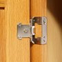 Steel Cabinet Hinges 2 Sets With Screws - Satin Brushed Nickel Finish Soft Close Full Overlay For Kitchen Semi-concealed Cupboard Door Hinges Self Closing Package