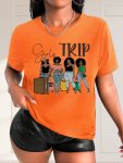 Figure Print Sports T-Shirt Fashion Short Sleeve Round Neck Casual Top Women's Activewear