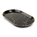 Black Glass Oval Tray