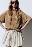 Voluminous MINI Skirt - Natural White Striped