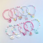 10PCS Sweet And Cute Resin And Acrylic Beads Bracelets Versatile And Easy-to-wear Combine Well With Any Outfit