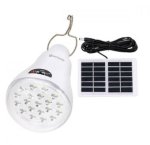Solar Powered LED Light Bulb- Solar Panel Included - White