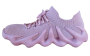 Women Light Pink Fashion Sneakers With Knitted Fabric & Sculpted Foam Sole