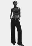 Cropped Vest Top - Black Striped