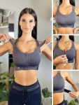 Seamless Flexi Medium Impact Bra - Slate - Medium