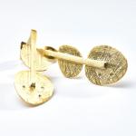 Double Disc Drop 18CT Gold Earrings With Cubic Zirconias - Gold Cubic Zirconia