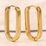 Hypoallergenic Ear Jewelry Stainless Steel Golden U Shape Hoop Earrings Elegant Simple Style All-match Ear Jewelry