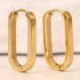 Hypoallergenic Ear Jewelry Stainless Steel Golden U Shape Hoop Earrings Elegant Simple Style All-match Ear Jewelry