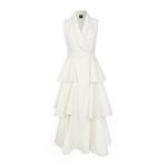 Ivory Frilled Scuba Maxi Dress
