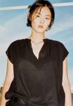 Cap-sleeved Blouse - Black