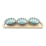 Bon Appetite Platter - Green Black Mandala Black Flares