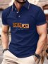 Men's Casual V-neck T-Shirt With Replay 1975 Print - Breathable Comfort Fit Golf Polo In Black Navy Blue And Dark Green