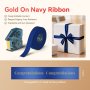 NB716 - - N1 - Satin Ribbon Set Package - 14MMX5.1M - Gold On Navy