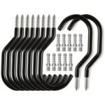10 Pack Heavy Duty Storage Hooks Black Metal Bike Hooks For Wall