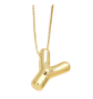 18K Gold Stainless Steel Letter Pendant Necklace - Y