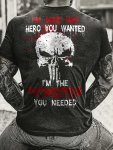 Cool Skull Head And Letter Pattern Men's Short Sleeve Round Neck T-Shirt Summer Outdoor Streetwear For Men