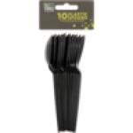 Black Plastic Spoons 10-PACK