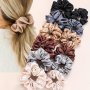 12pcs Elegant Satin Scrunchie Set For Women - Soft Stretchy Hair Ties In Assorted Colors | Perfect For Parties Gatherings & Travel
