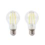 Eurolux LED E27 Light Bulb 8W A60 Filament 4000K - 2 Pack
