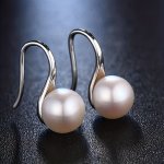 Elegant Faux Pearl Decor Hoop Earrings Elegant Japanese Korean Style Silver Plated Jewelry Banquet Party Ornaments