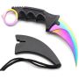 Karambit Tiger Claw Tactical Knife With Sharpening Stone Unsharpened-silver