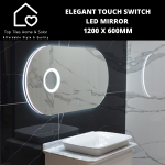 Elegant Touch Switch LED Mirror With Magnifier 1200 X 600MM