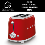 Smeg 50'S Retro Style Fiery Red 2 Slice Toaster - TSF01RDSA