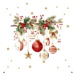 Serviette - Branch Festive 33X33CM