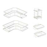 5 Piece Set Metal Triangle Corner Storage Rack For Bathroom Shower - Black