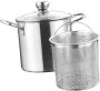 304 Stainless Steel Deep Fryer Fry Basket Oil Filter Pot For Home Cooking