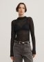 Textured Mesh Long Sleeve Top