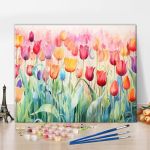 Flowers Paint By Numbers For Adult Tulips Diy Paint By Number Witch Colorful Flowers Paint-by-number Kits Painting Kits On Canva
