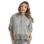 LaCie Lace Border Boxy Overdyed Shirt - Pale Grey Free