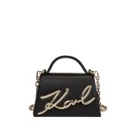 K signature Small Crossbody Bag -black gold