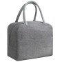 Waterproof Thermal-insulated Lunch Bag With Front Pocket - Grey