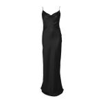 Black Draped Flower Cowl Dress