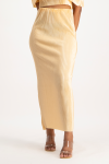 Tessa Plisse Maxi Skirt - Latte - S