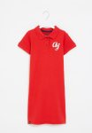 Foil Print Golfer Dress - Red