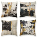 4PCS Vintage Polyester Cushion Cover Pillow Cover Room Decor Bedroom Decor Sofa Decor Collectible Buildings Accessories Cushion
