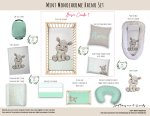 Cot Duvet Bedding Mint Monochrome Rhino Set