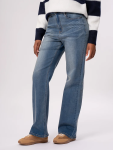 Medium Wash Wide Leg Denim Jeans - 36 Blue